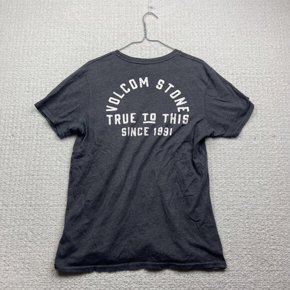 Y2K Volcom Men's Shirt Size M Grey Short Sleeve Crew Neck Skater Graphic Tee - Picture 1 of 10